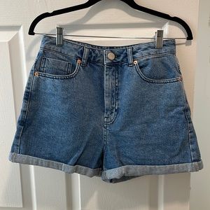 ASOS high rise denim shorts
